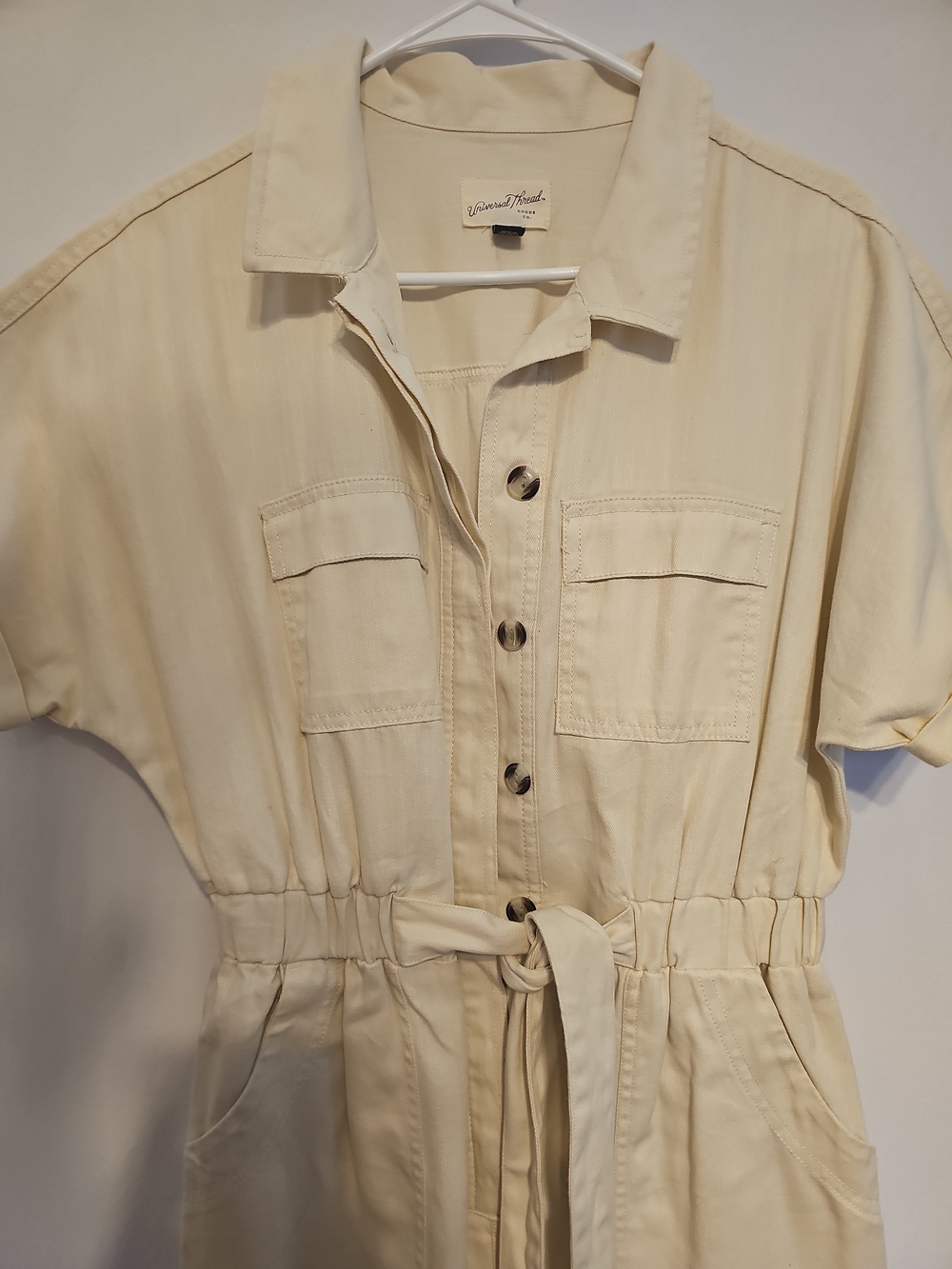 Jumpsuit | Size 6 | Belted Button Front | - Picture 5 of 11